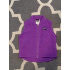 New Patagonia Synchilla Baby Purple Vest Size 12 Months Full Zip Fleece